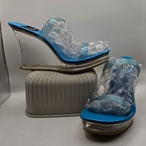 Dollhouse Footwear Clear Wedge Sandals – Approx. Size 8
